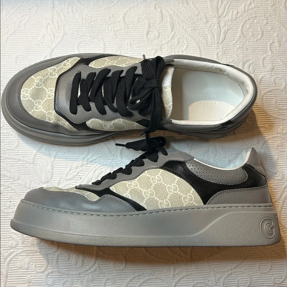Gucci Men’s GG Supreme Chunky Sneakers. 13. Nearly NEW Black/Gray/Tan Color Way